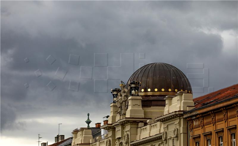 Oblačni i kišni dan u Zagrebu