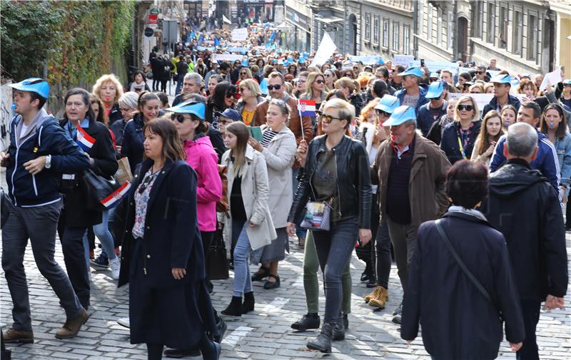 Sindikalni prosvjednici ispunili Markov trg