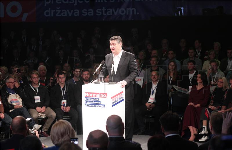 Milanović održao predizborni skup u Zagrebu