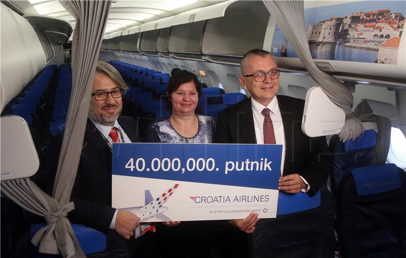 Croatia Airlines transports forty millionth passenger in its history 