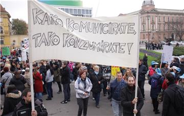 Prosvjed u organizaciji sindikata osnovnih i srednjih škola