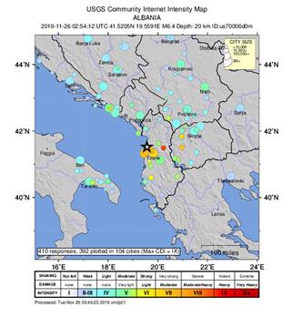 Albaniju pogodio izrazito jak potres magnitude 6,4 po Richteru