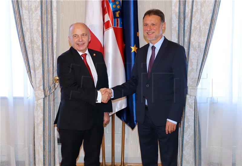 Croatian parliament speaker, Swiss president meet