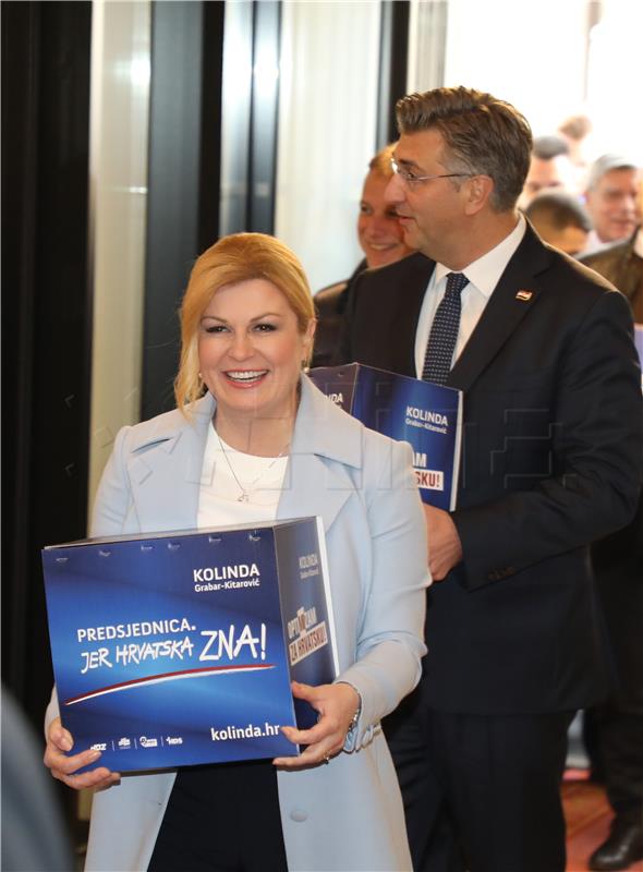 Kolinda Grabar-Kitarović predala Državnom izbornom povjerenstvu kandidaturu za predsjedničke izbore