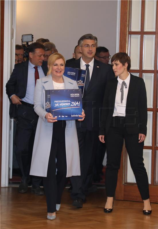 Kolinda Grabar-Kitarović predala Državnom izbornom povjerenstvu kandidaturu za predsjedničke izbore