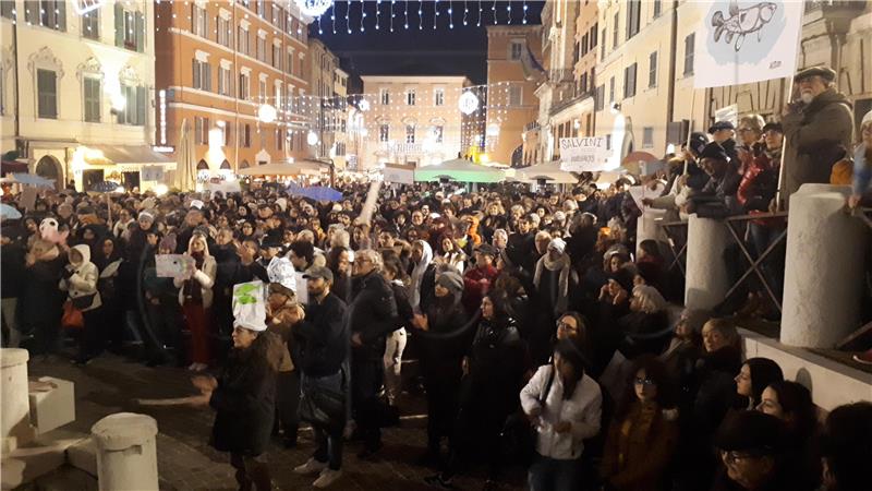 ITALY PROTEST SARDINES SALVINI