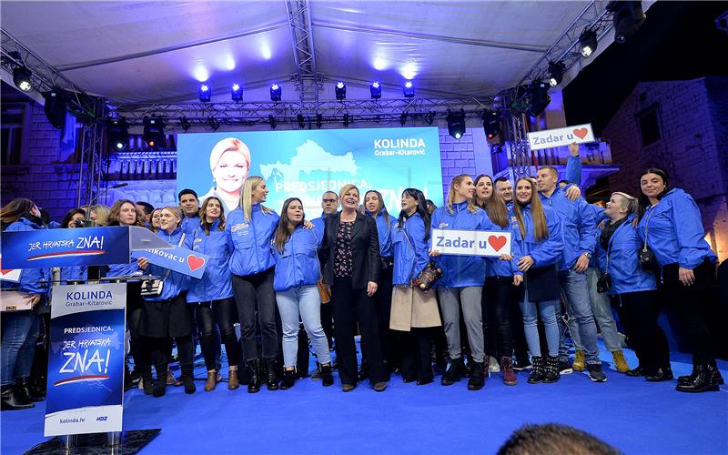 Grabar Kitarović održala predizborni skup u Zadru