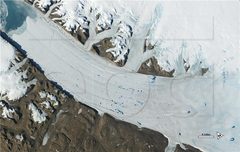 SPACE GREENLAND MELTWATER LAKES