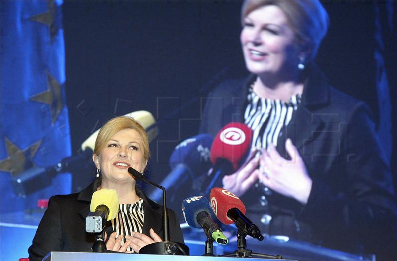 Predsjednička kandidatkinja Kolinda Grabar Kitarović održala predizborni skup u Rijeci