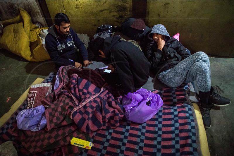 Temporary migrant shelter in Bihac