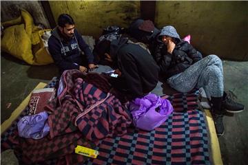 Temporary migrant shelter in Bihac