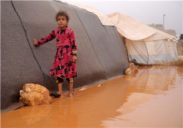 SYRIA FLOODS INFORMAL IDP CAMP