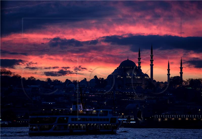 TURKEY SUNSET SULEYMANIYE MOSQUE