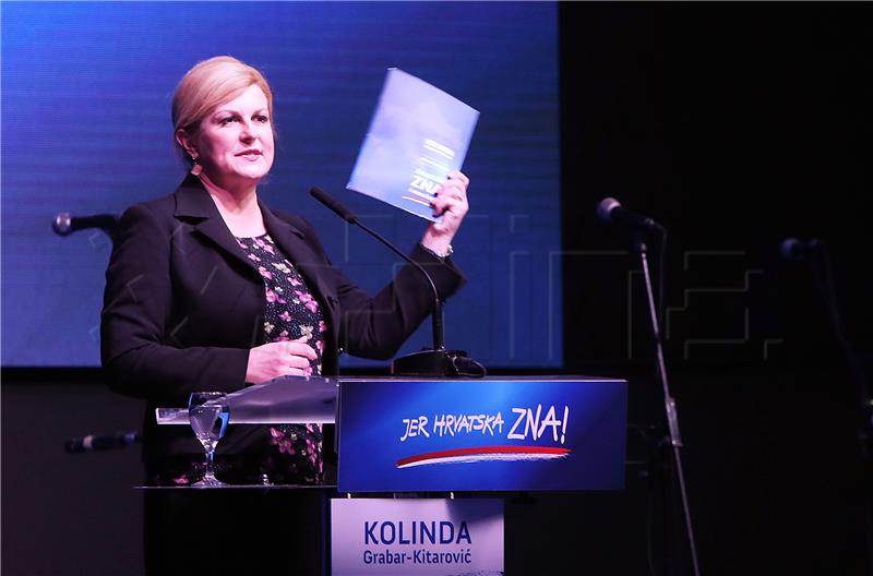 Grabar-Kitarovic: Voters elect policy for promoting Croatian cause on 22 Dec