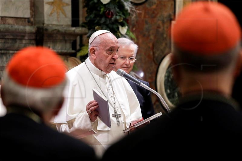 Pope Francis greetings to the Roman Curia