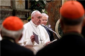 Pope Francis greetings to the Roman Curia