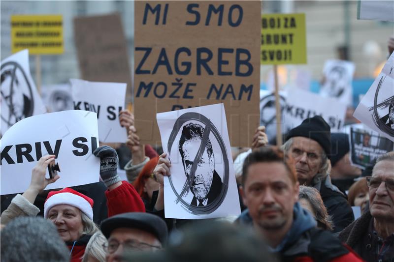 About 1,000 protesters rally in central Zagreb to demand mayor's resignation