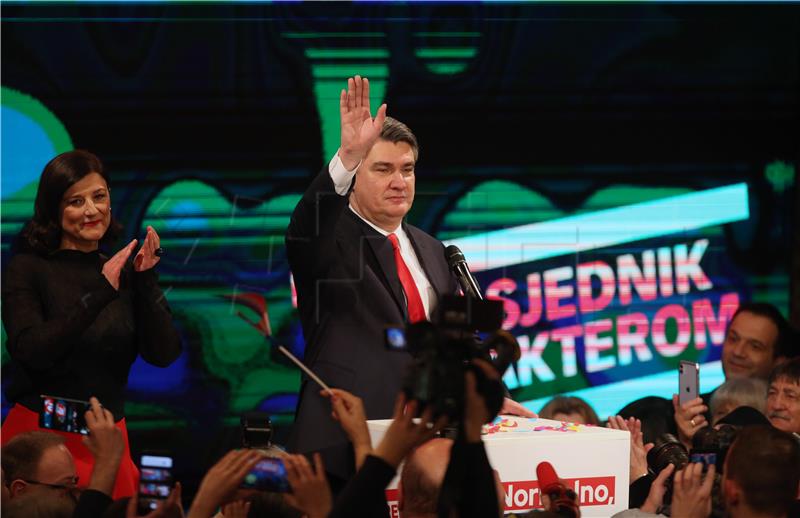 Milanovic asks supporters to stop whistling after mentioning Grabar-Kitarovic's name