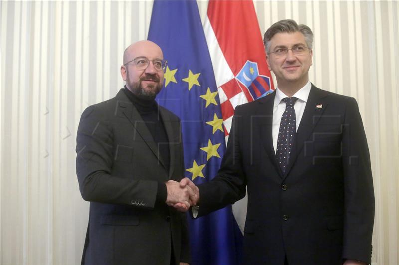 Plenkovic receives Michel for talks on MFF