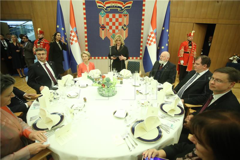 Croatian president gives formal dinner to mark start of EU presidency