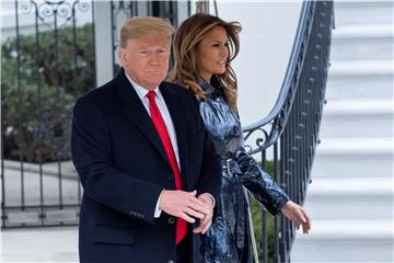 US President Donald J. Trump departs from the White House