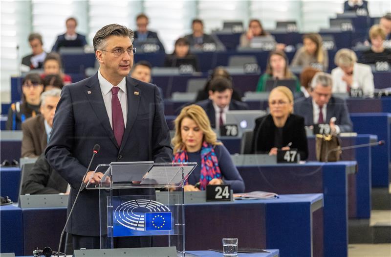 PM presents priorities of Croatia's EU presidency to European Parliament