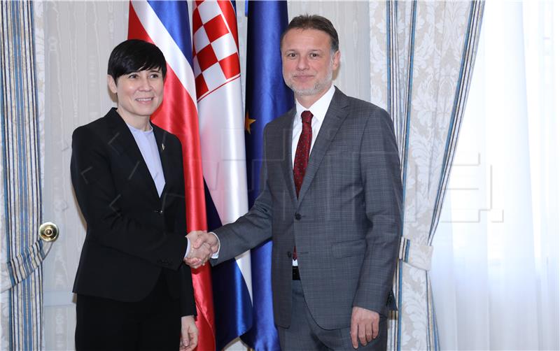 Croatian parliament speaker receives Norwegian foreign minister