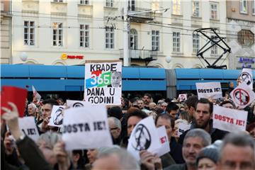 Prosvjed "Dosta je!“ protiv gradonačelnika Zagreba Milana Bandića na Trgu bana Jelačića