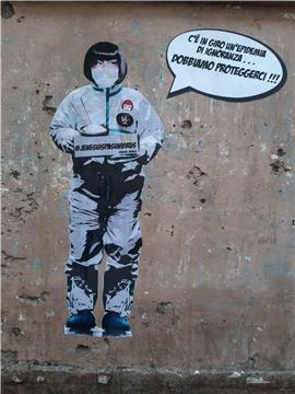 ITALY STREET ART CORONAVIRUS