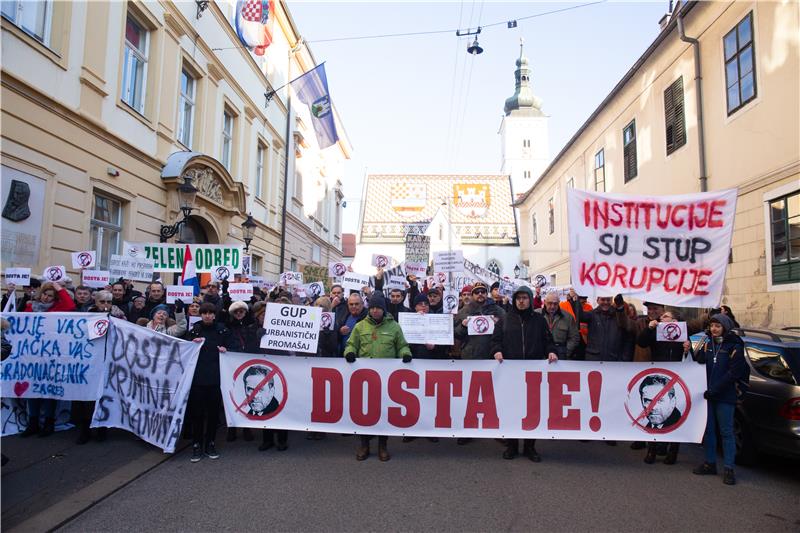 Prosvjed protiv zagrebačkog GUP-a uoči sjednice Gradske skupštine