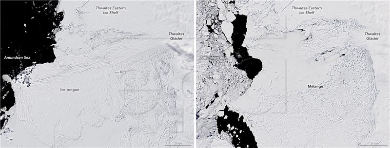 SPACE ANTARCTICA THWAITES GLACIER