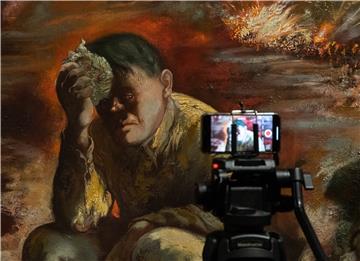 GERMANY MUSEUMS GROSZ PAINTING HITLER