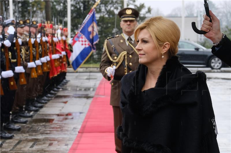 Dolazak Kolinde Grabar Kitarović na inauguraciju izabranog predsjednika Republike Hrvatske Zorana Milanovića