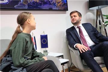 Minister Coric meets with Greta Thunberg, expresses support for her work