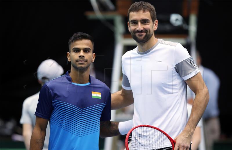 Davis Cup Hrvatska - Indija, Marin Čilić - Sumit Nagal