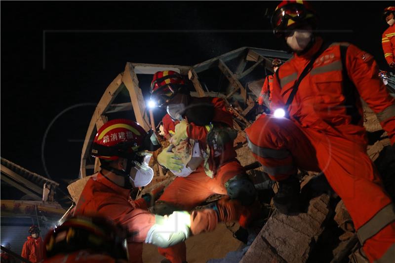 CHINA CORONAVIRUS QUARANTINE HOTEL COLLAPSED