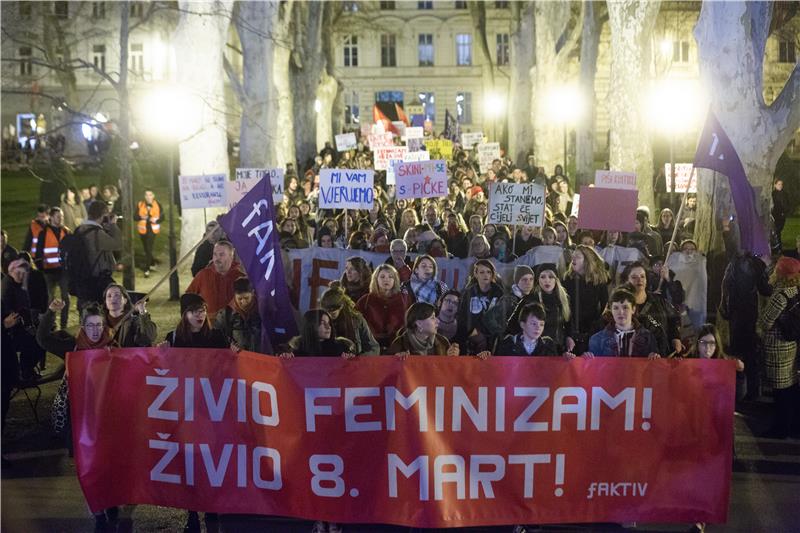 Fifth Night March for Women's Rights held in Zagreb