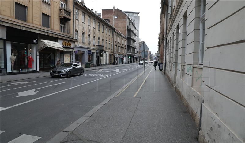 Prazne ulice u centru Zagreba