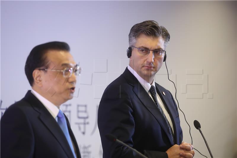 PM Plenkovic, Chinese PM discuss procurement of medical equipment