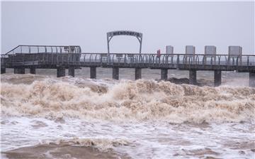 Storm on the Baltic Sea in Germany