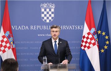 Konferencija za medije premijera Andreja Plenkovića