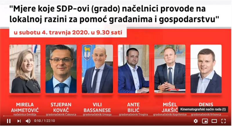 SDP-ovi gradonačelnici predstavili mjere za pomoć građanima i gospodarstvu