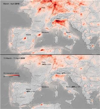 SPACE EUROPE AIR POLLUTION DROP CORONAVIRUS LOCKDOWN