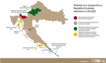 Infografika: Kretanje uz e-propusnicu u RH