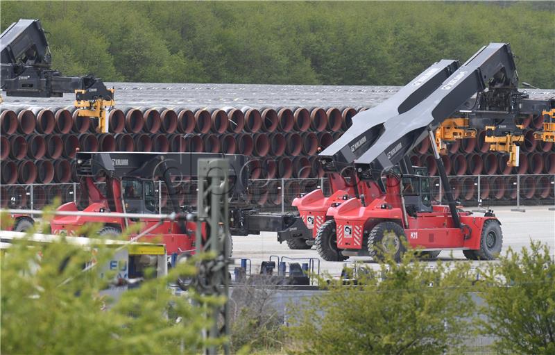 Russian pipe-laying vessel off Ruegen