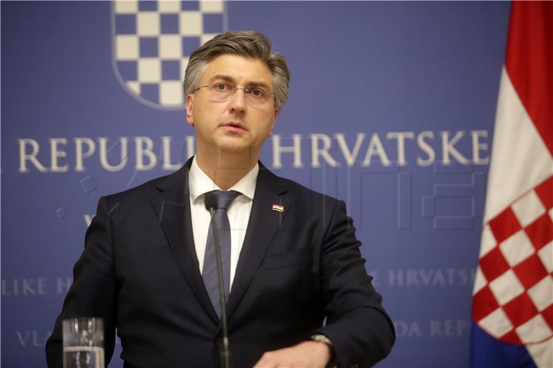 Konferencija predsjednika Vlade RH Andreja Plenkovića u Banskim dvorima