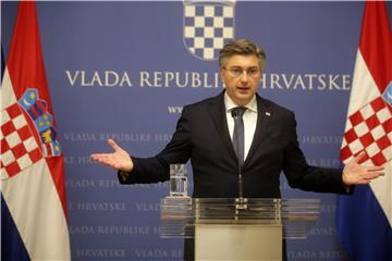 Konferencija predsjednika Vlade RH Andreja Plenkovića u Banskim dvorima