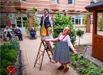 Clowns at a nursing home in Germany