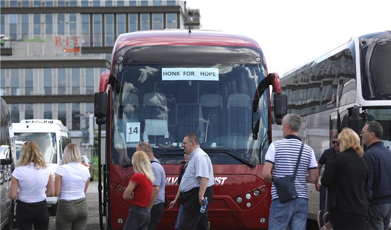 Prosvjed prijevoznika u Zagrebu