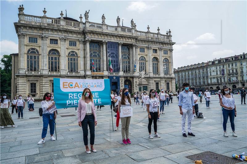 ITALY PROTEST CHILDCARE PANDEMIC CORONAVIRUS COVID19